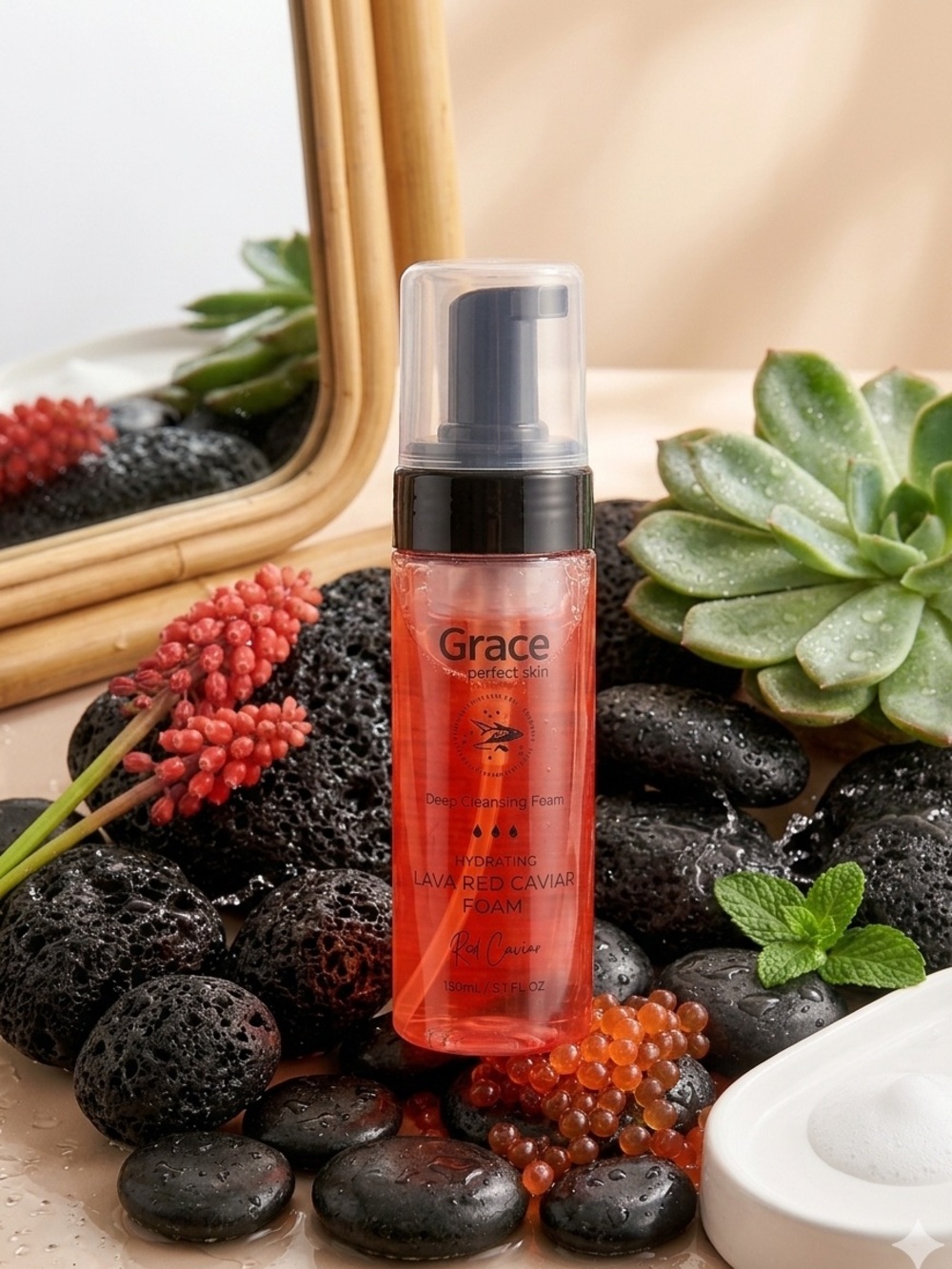 Grace Perfect Skin Lava Red Caviar Hydrating Foam - Red